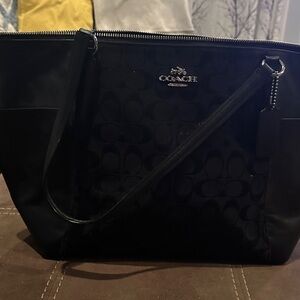 Coach Black Monogram Tote